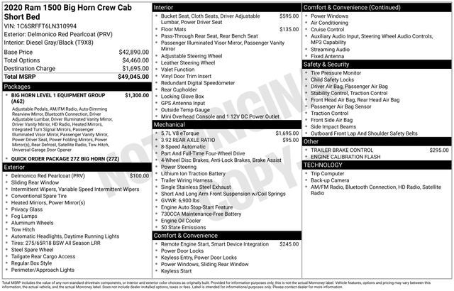 ram ram 1500 pickup 2020 1C6SRFFT6LN310994 image ram ram 1500 pickup 2020 1C6SRFFT6LN310994 image